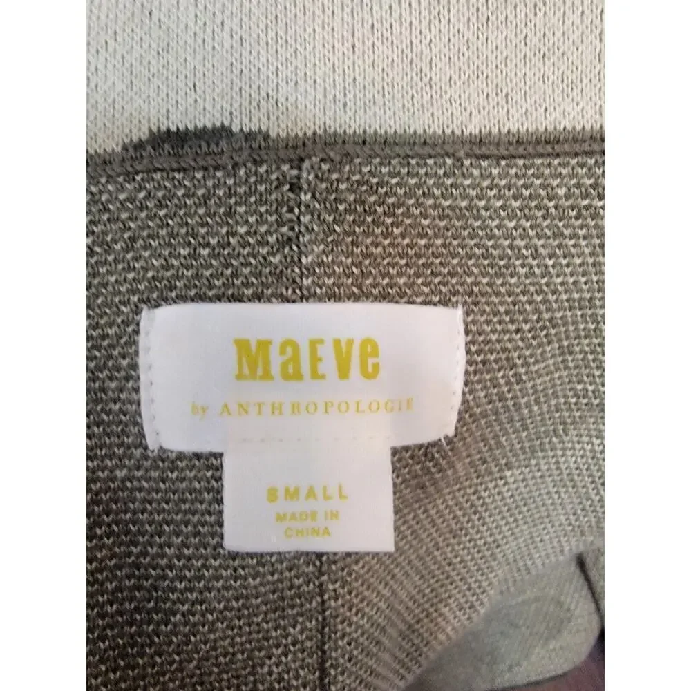 Maeve Anthropologie Kieran Camo Sweater Coat Small Green Motif Camouflage Floor_11